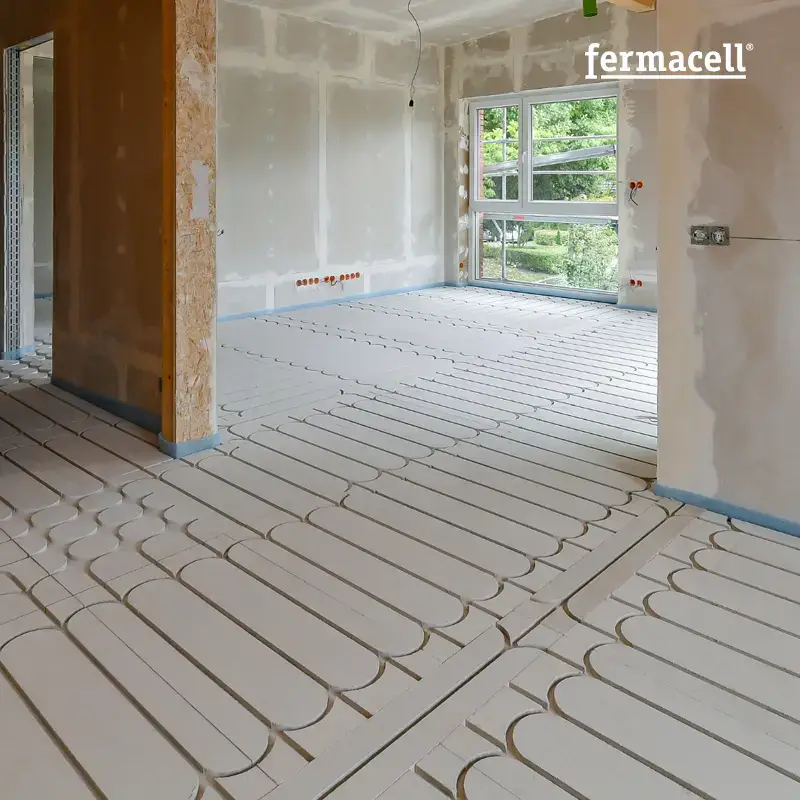 Innenausbau im Bestand mit Fußbodenheizung – Trockenestrichsystem aus Fermacell